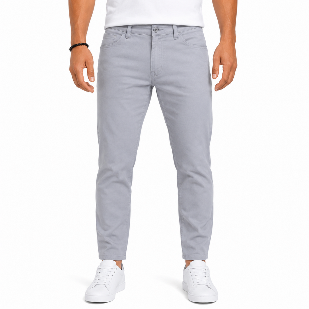 Men's Grey Gabardine Chino Pants