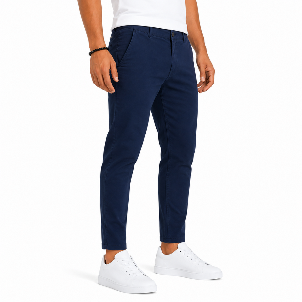 Men's Navy Gabardine Chino Pants