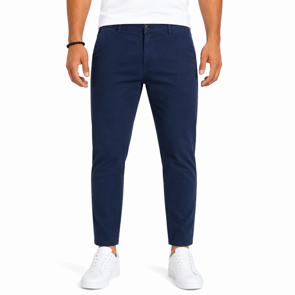 Men's Navy Gabardine Chino Pants