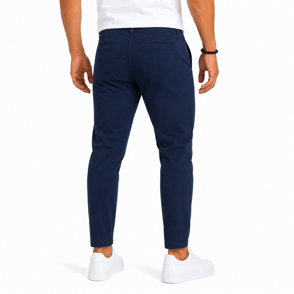 Men's Navy Gabardine Chino Pants