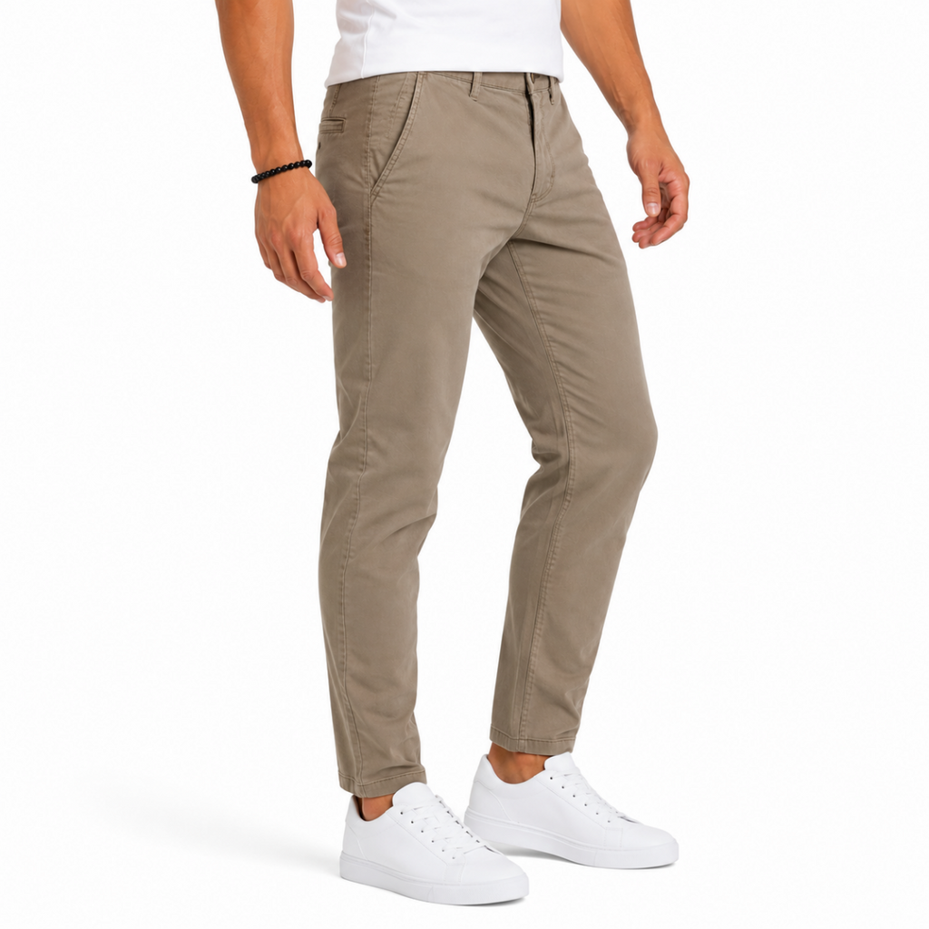 Men's Khaki Gabardine Chino Pants