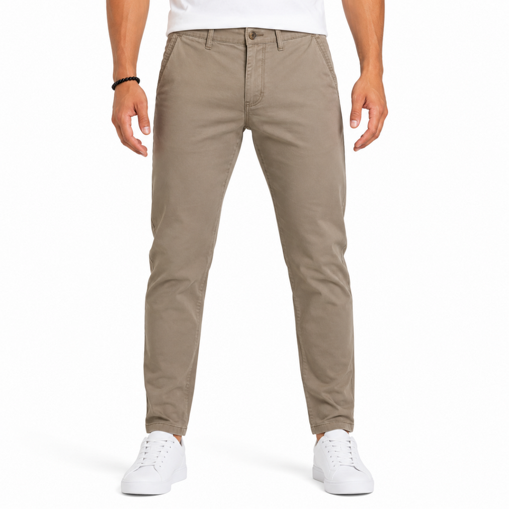Men's Khaki Gabardine Chino Pants