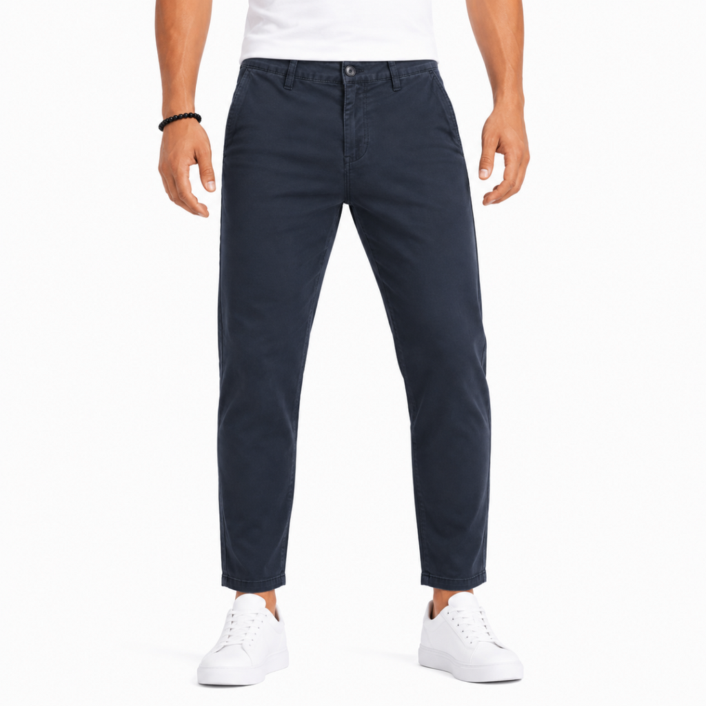 Men's Navy Gabardine Chino Pants