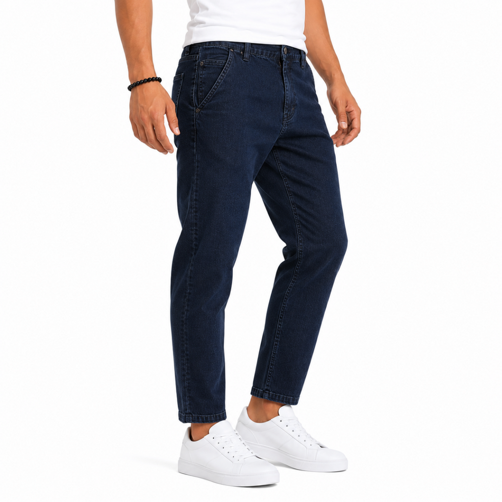 Men's Navy Denim Chino Pants