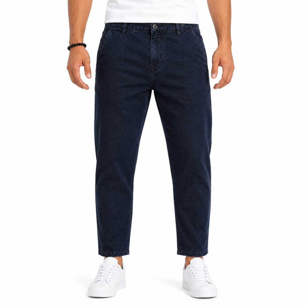 Men's Navy Denim Chino Pants