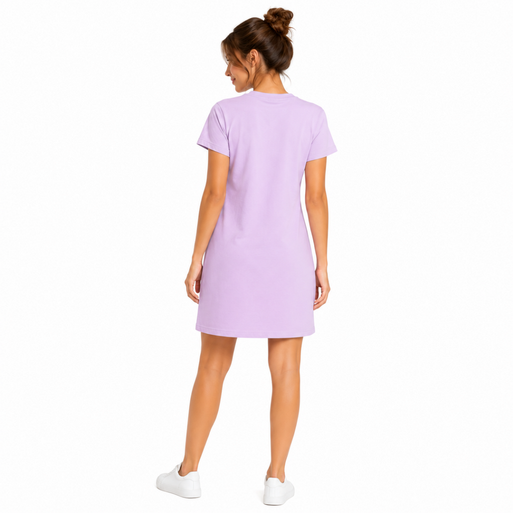 Women's Purple Cotton T-Shirt Dress
