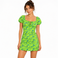 Women's Green Ruched Summer Dress