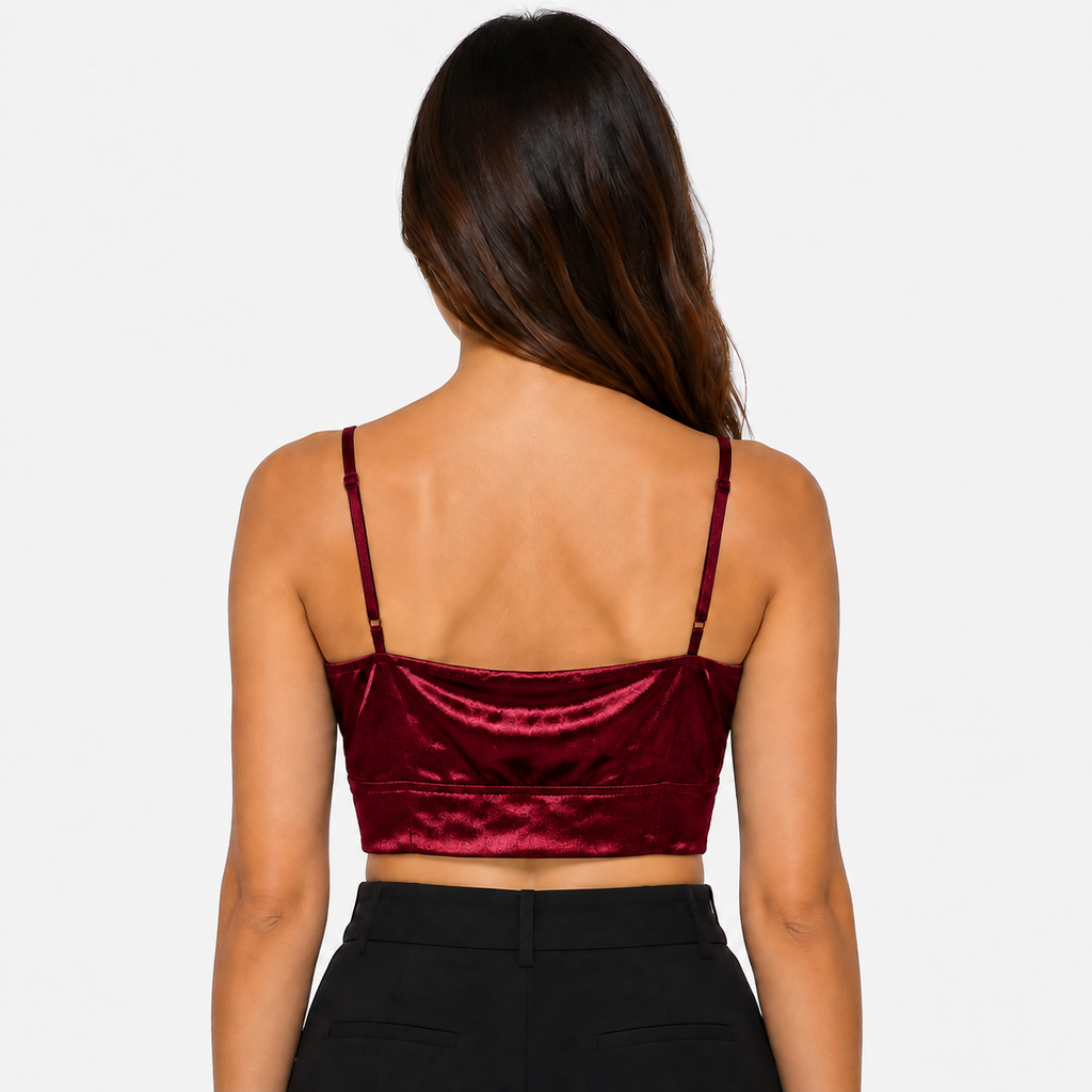 Alluring Maroon Satin Bralette (KOUCLA)