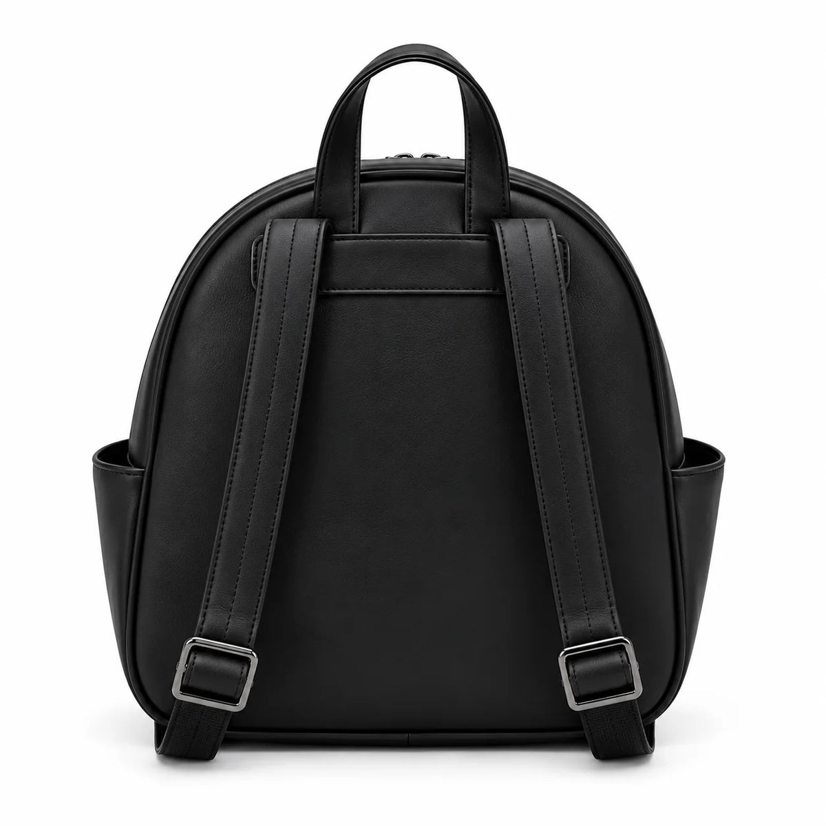 Black Quilted Geometric Backpack