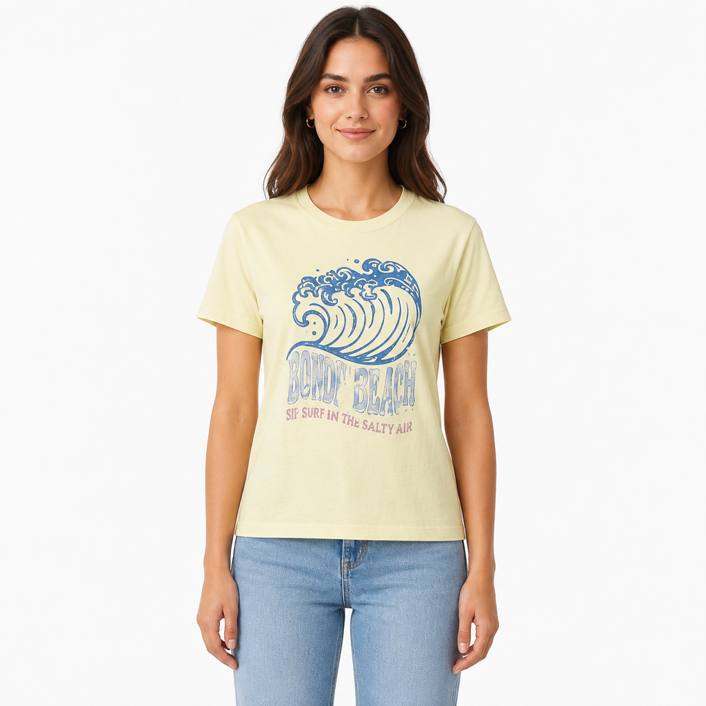 Women's Plain Light Yellow T-Shirt