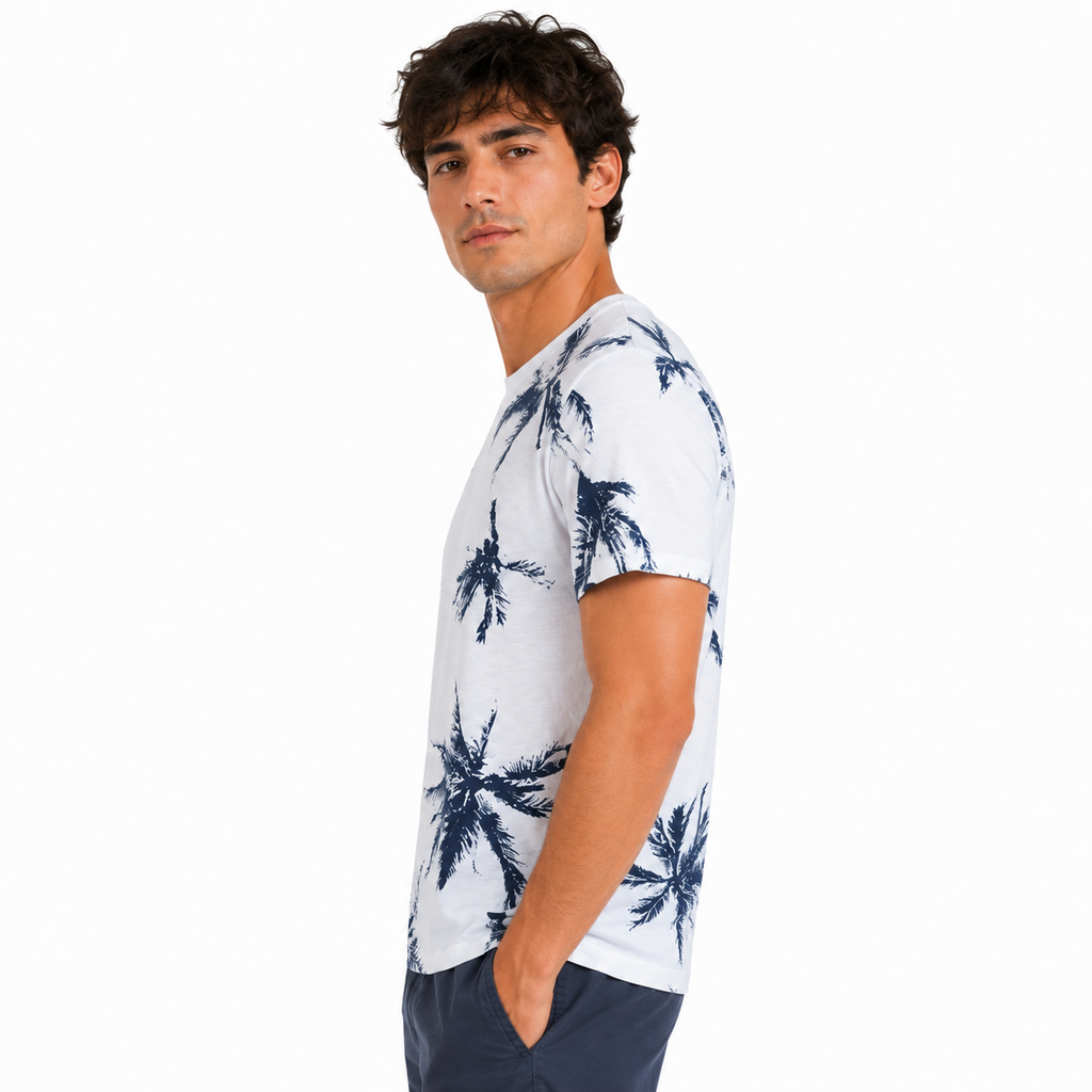 Men's White Tropical Palm T-Shirt