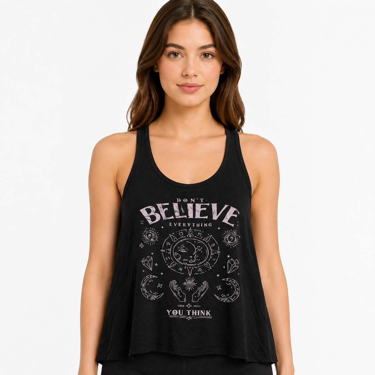 Black Graphic Tank Top