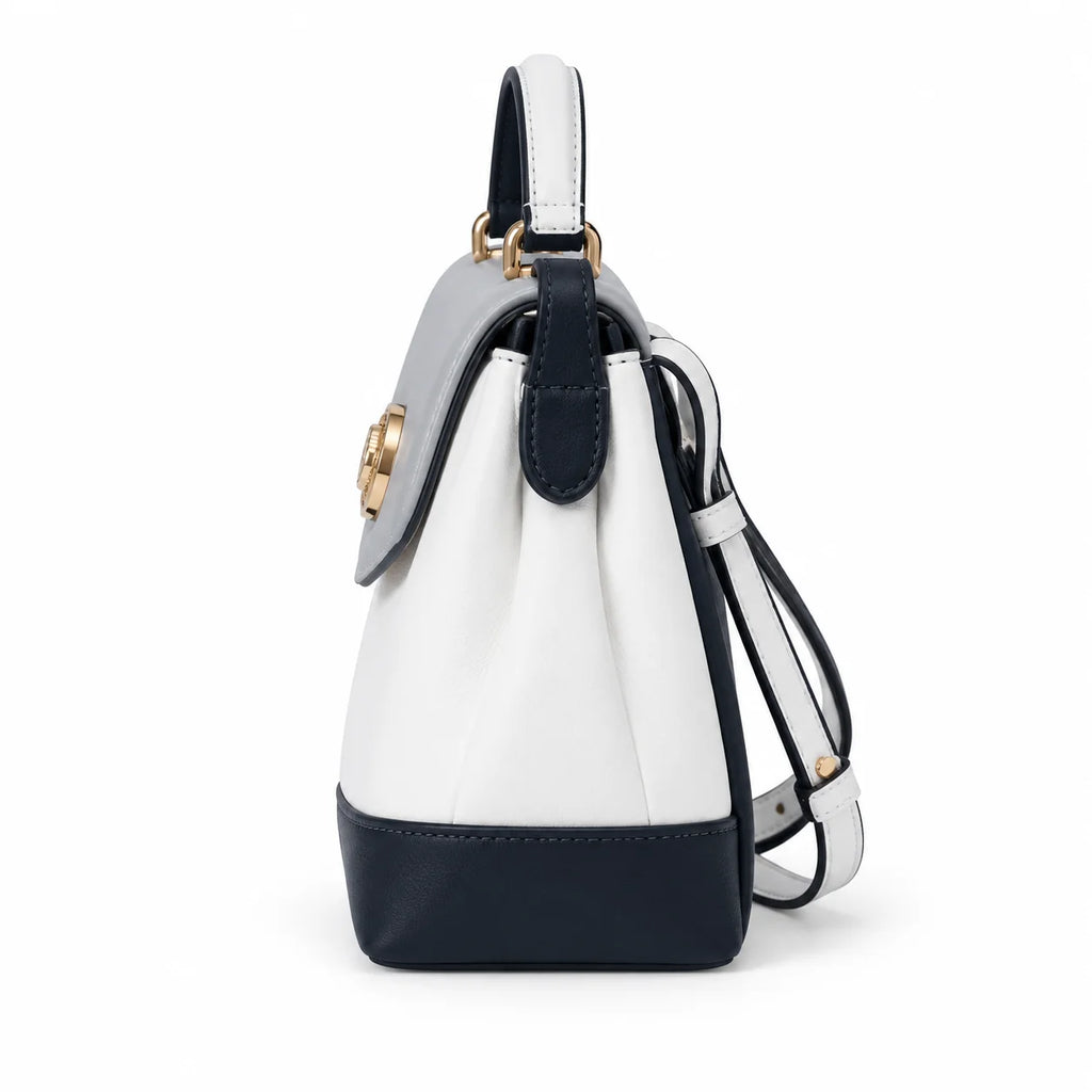 Elegant Tricolor Structured Handbag
