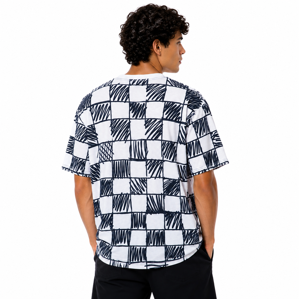 Checked shirt with drawings