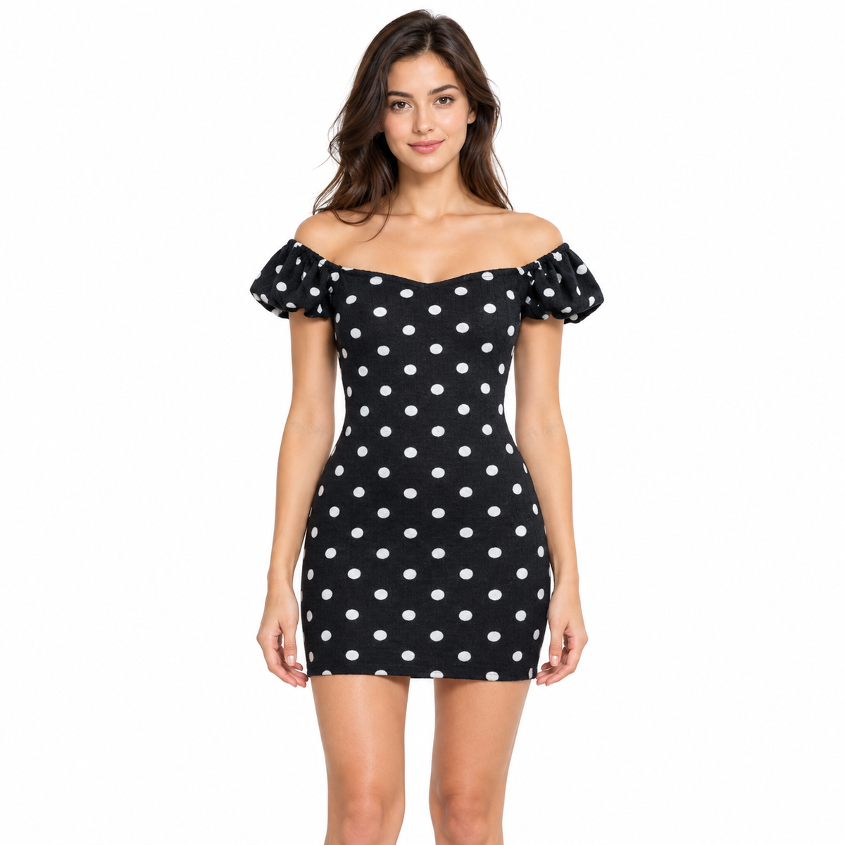 GUESS Women's Black Polka Dot Dress