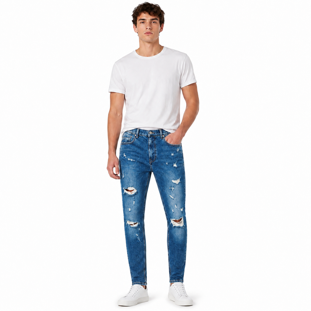 Blue jeans, youthful style