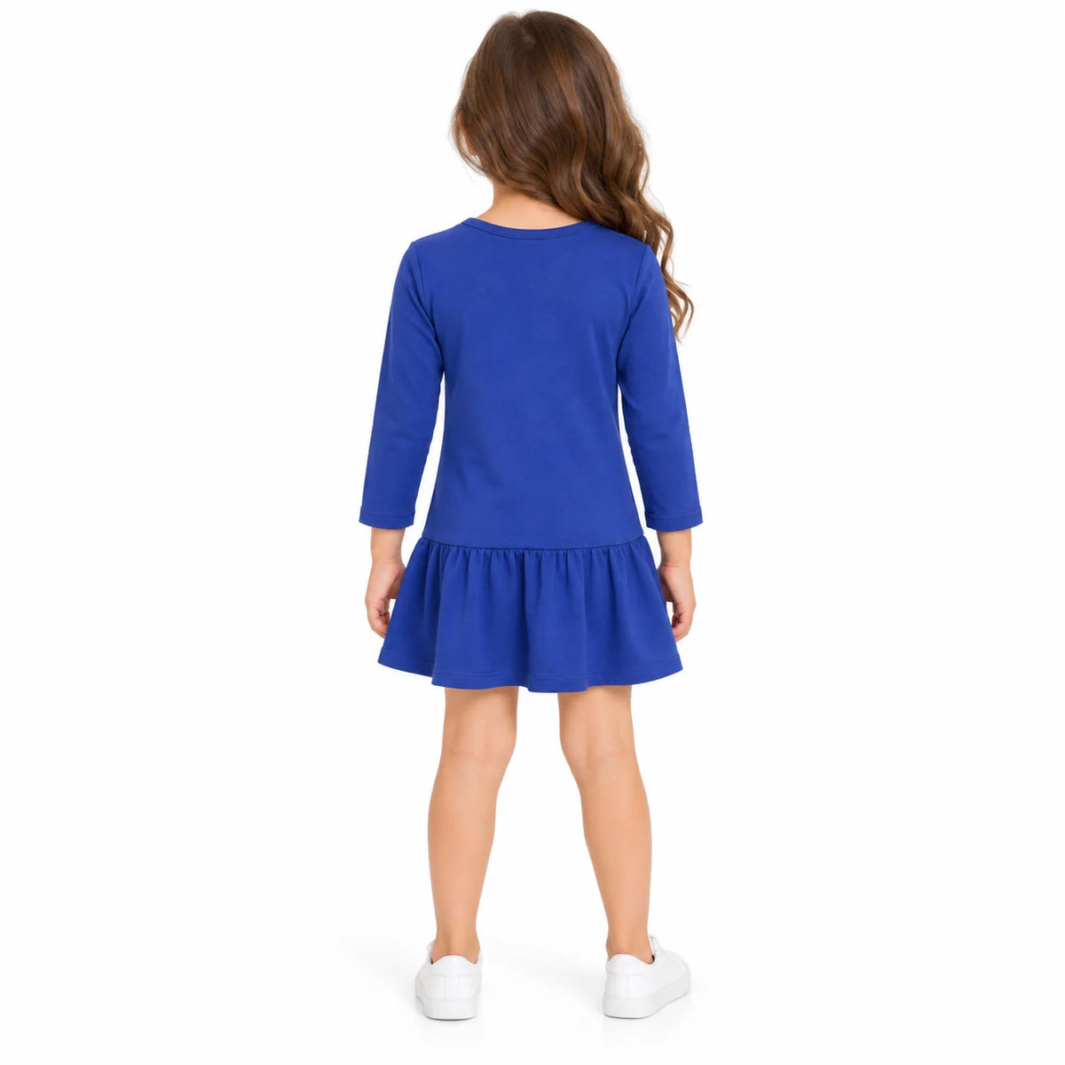 Girls' Blue Printed Dress