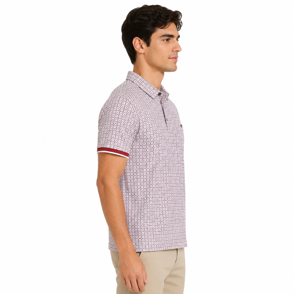 Men's checked polo shirt
