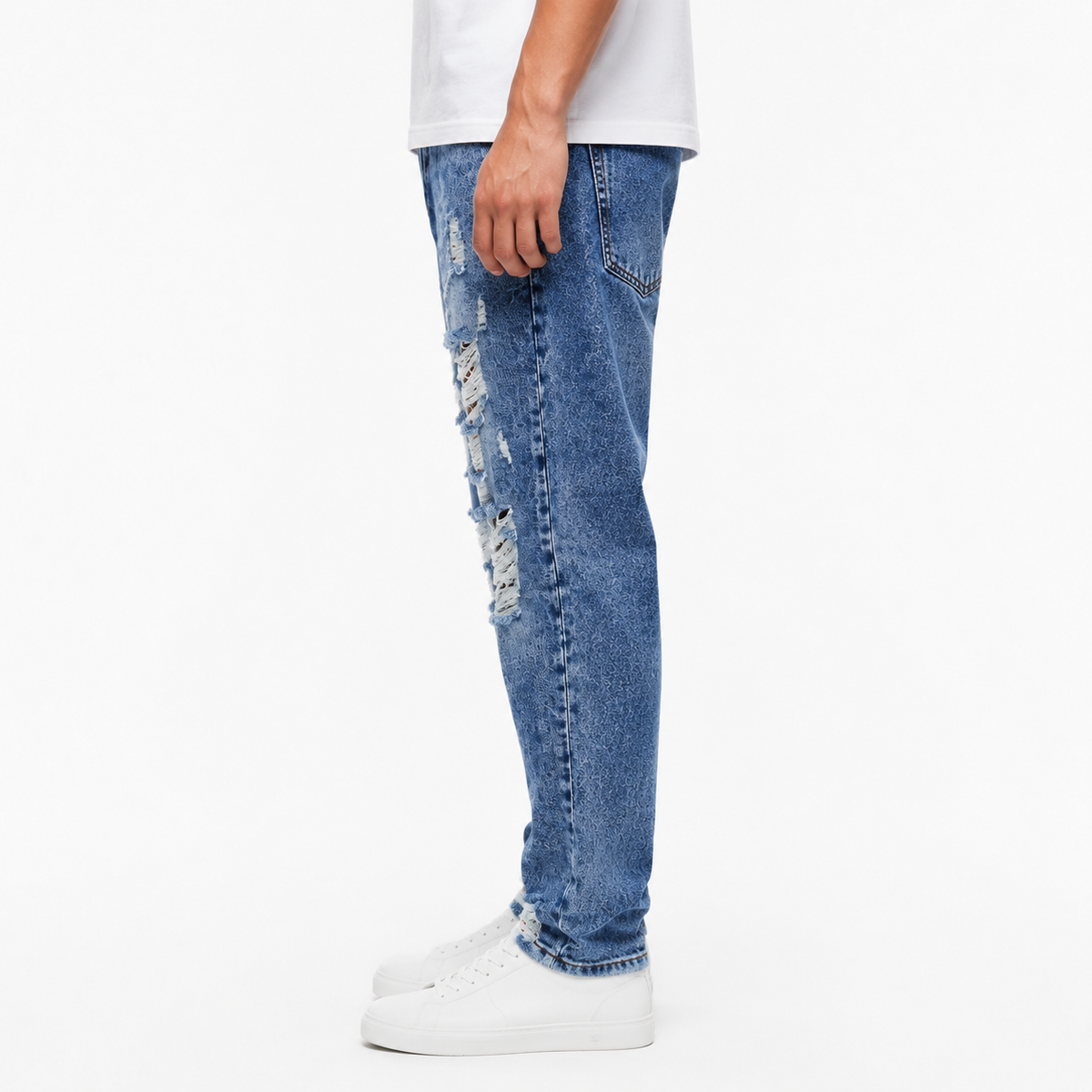 Modern Blue Ripped Jeans