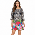 GUESS Women's Floral Leopard Print Dress