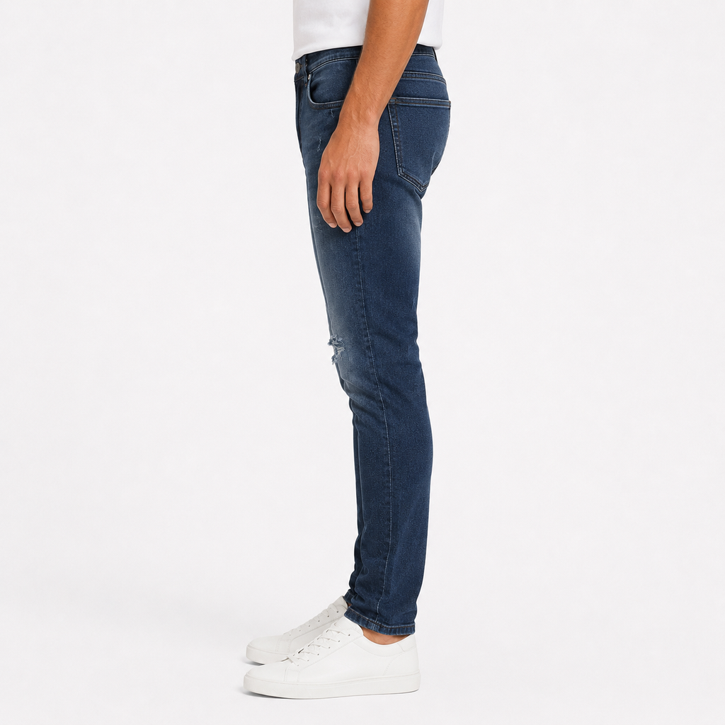 Men's dark blue jeans - navy