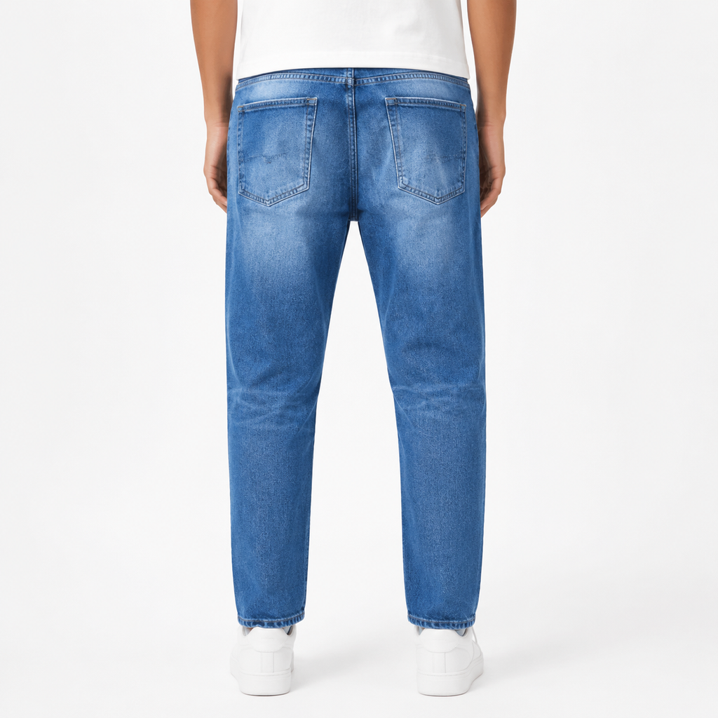 Blue Relaxed Ripped Jeans