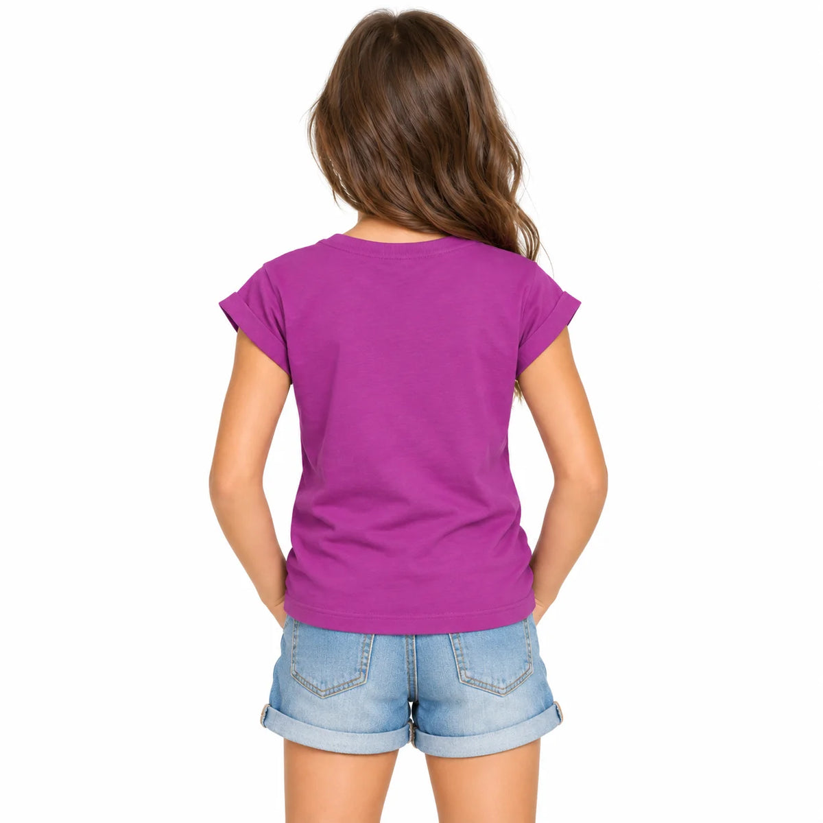 Girls' Purple Printed T-Shirt