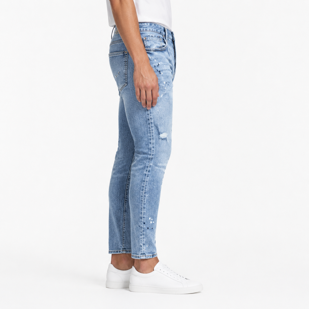 Light Wash Baggy Ripped Jeans