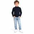 Boys' Navy High-Neck T-Shirt