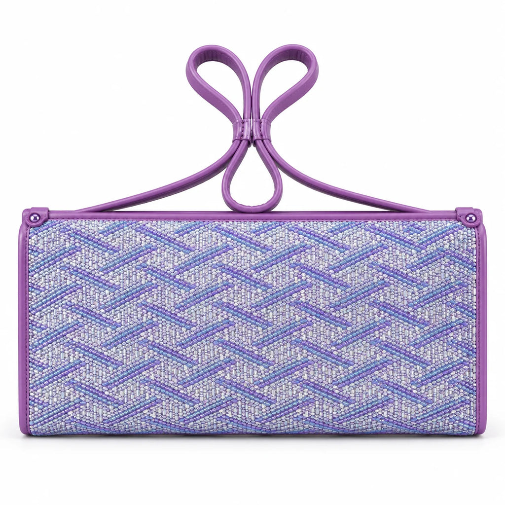 Glittering Studded Purple Handbag