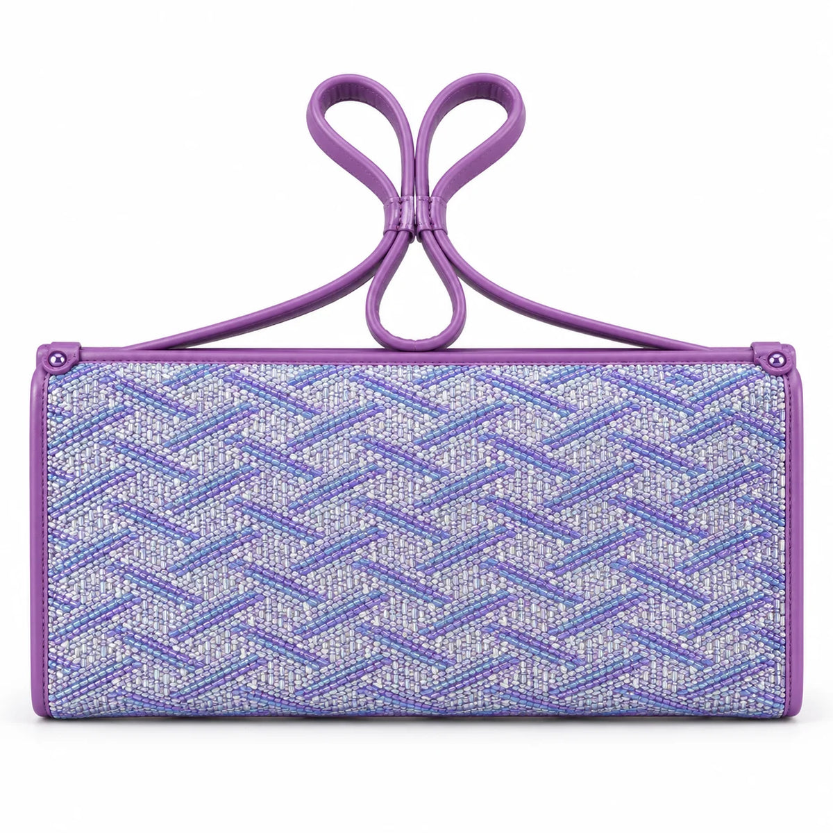 Glittering Studded Purple Handbag