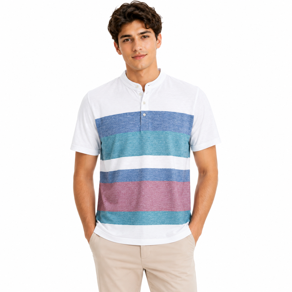 Striped Henley T-shirt