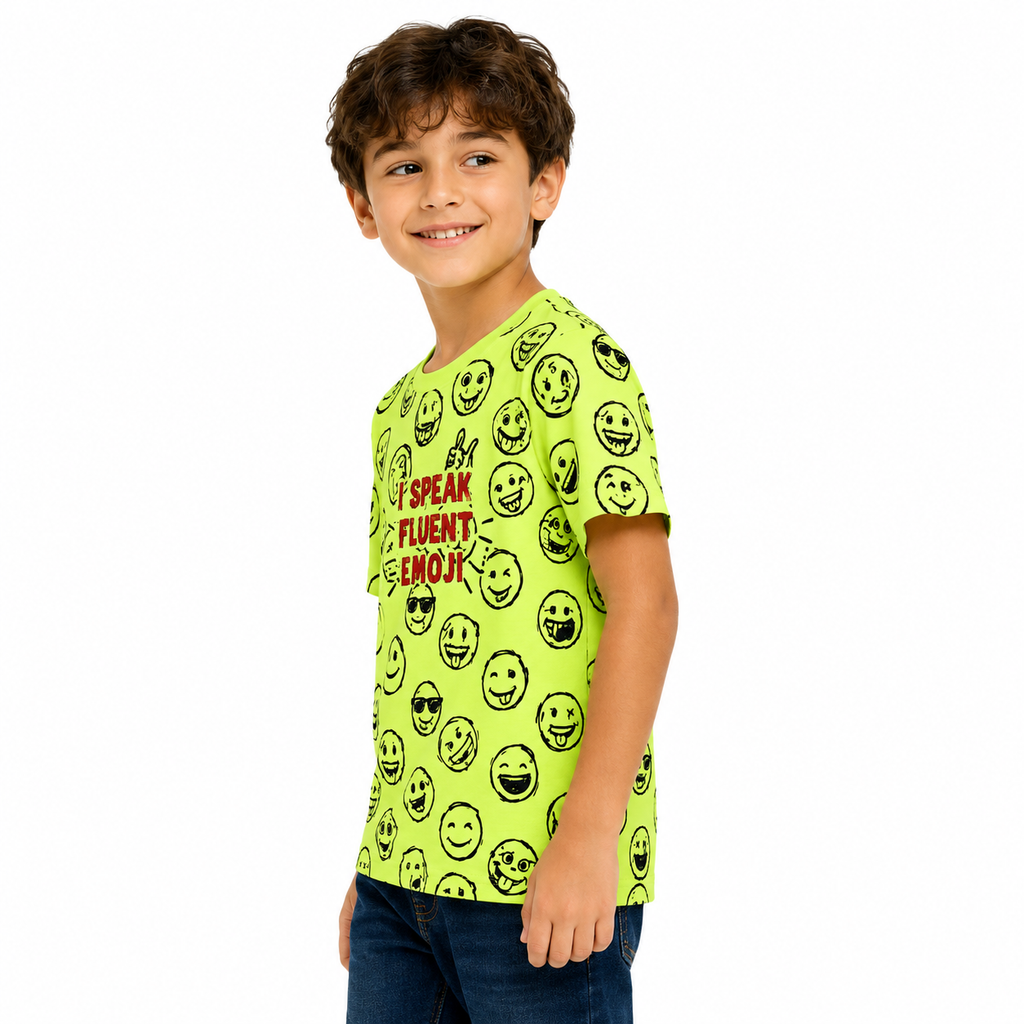 Kids' Green Printed T-shirt