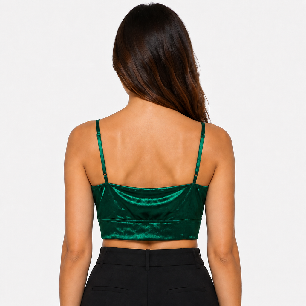 Premium Green Silk Bralette (KOUCLA)