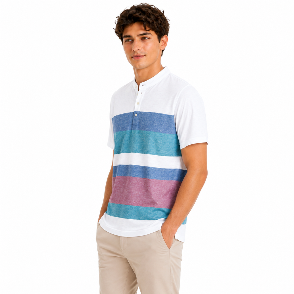 Striped Henley T-shirt