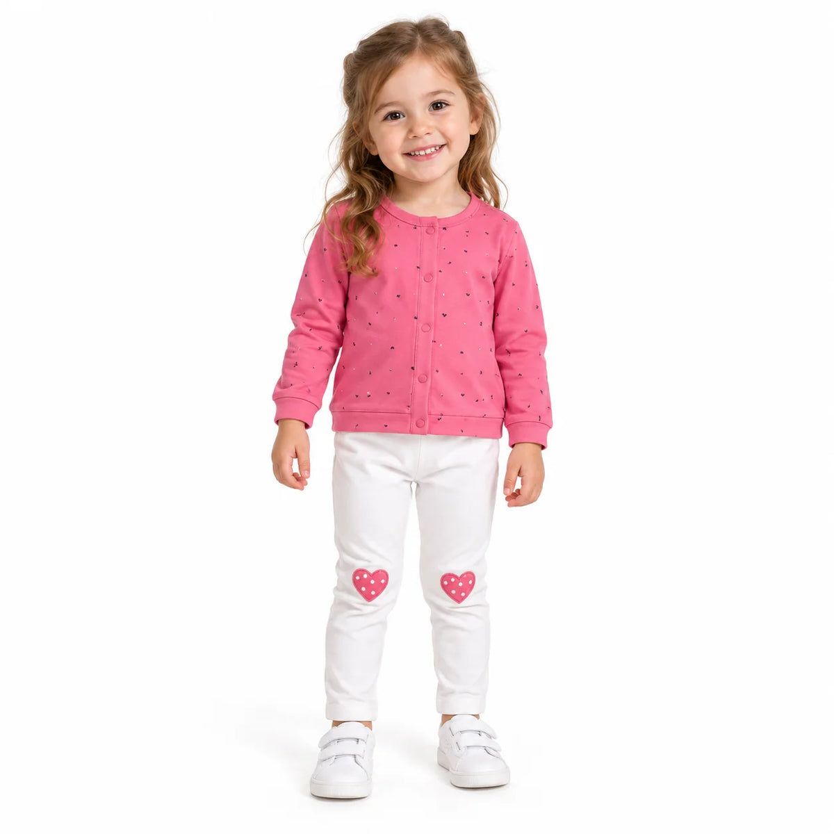Girls' Pink Set with Hearts