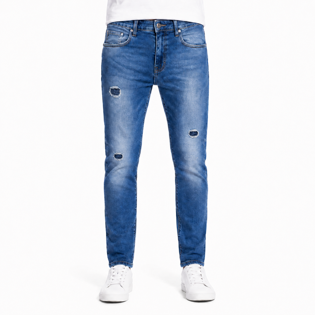 Blue Skinny Ripped Jeans