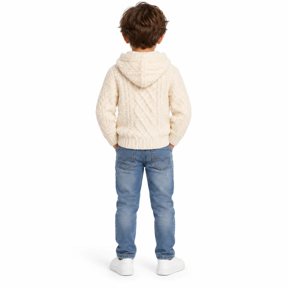 Kids' Off-White Knit Hoodie