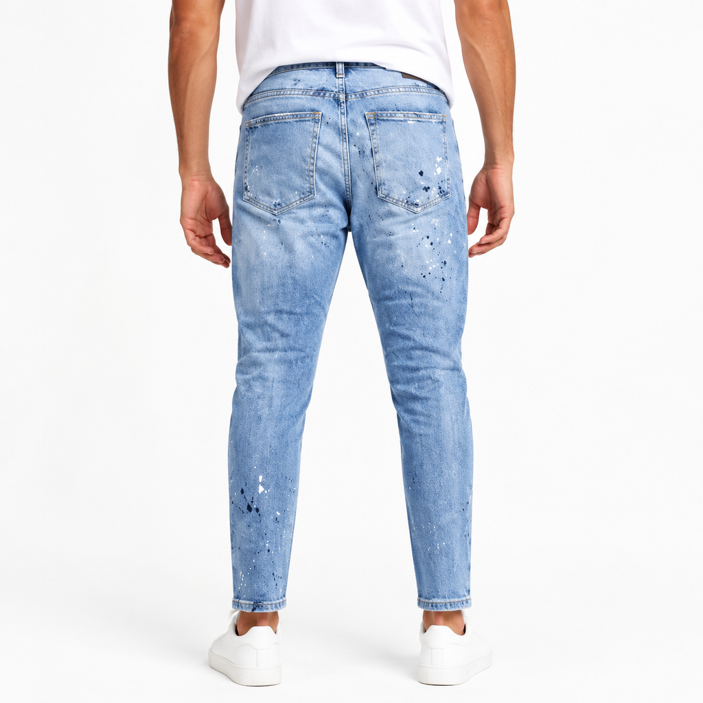 Light Wash Baggy Ripped Jeans