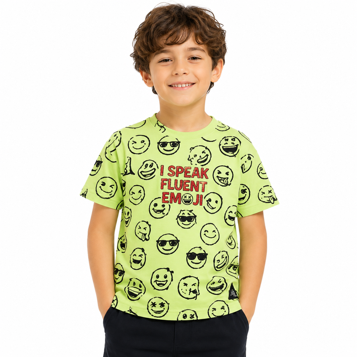 Kids' Green Printed T-shirt