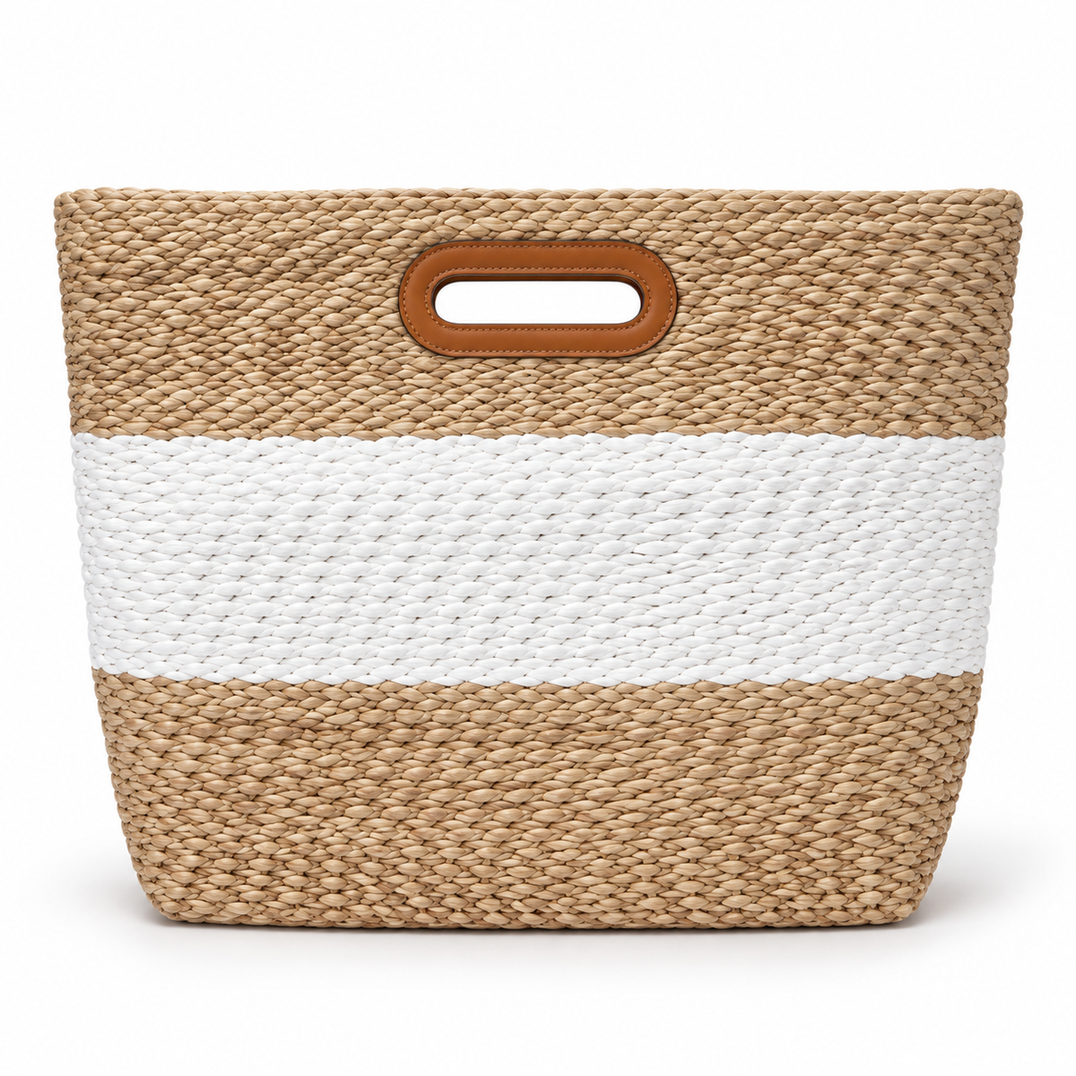 حقيبة منسوجة بيج أبيض