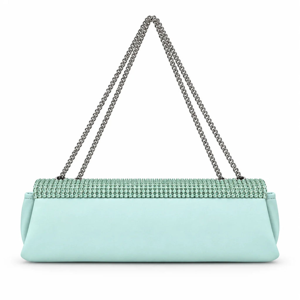 Elegant Mint Studded Shoulder Bag