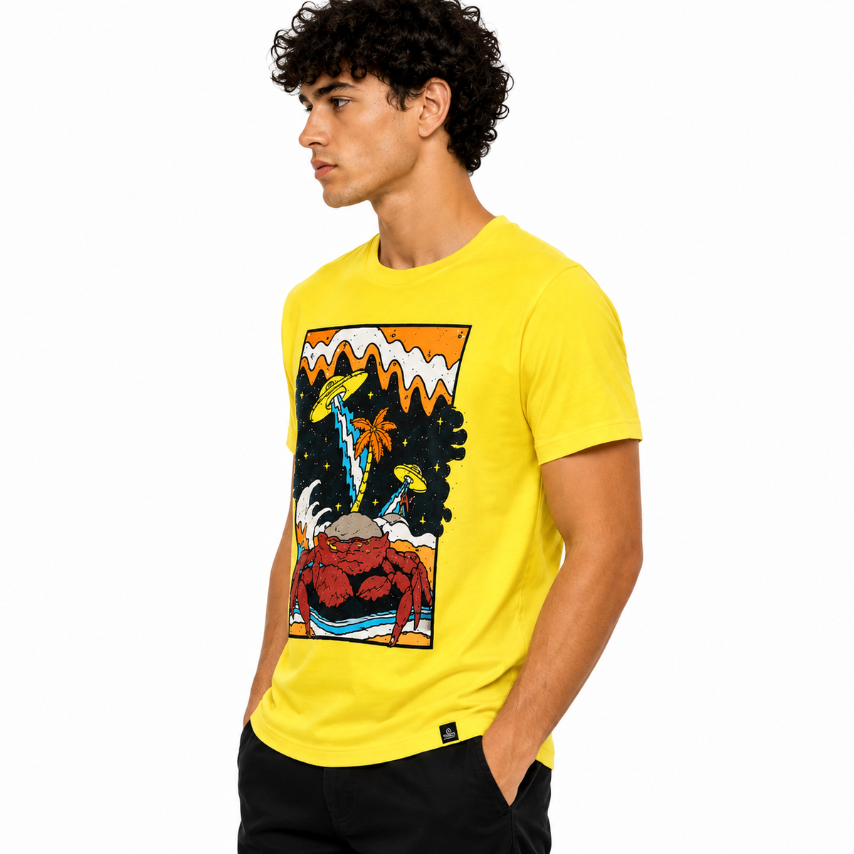 Space yellow T-shirt