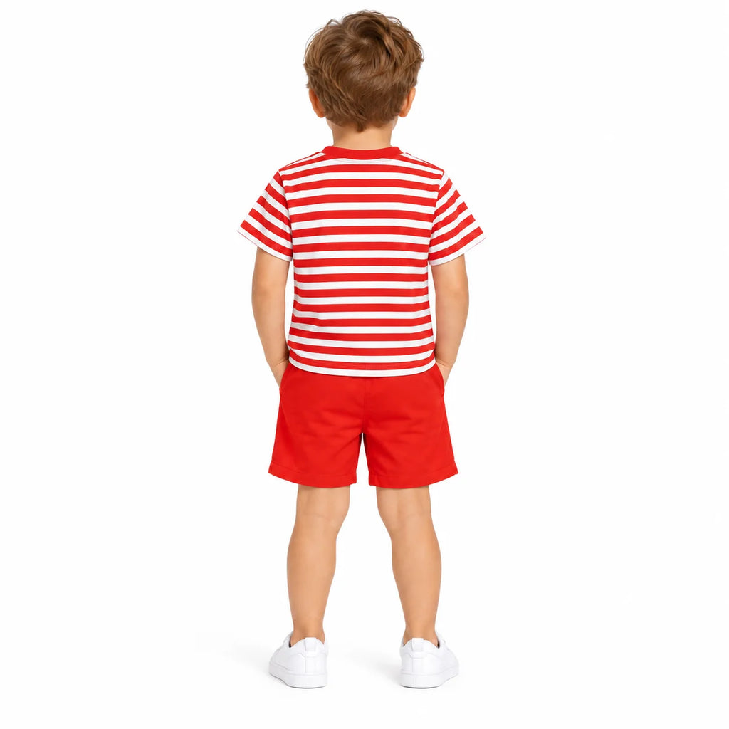 Boys' Red Striped Set