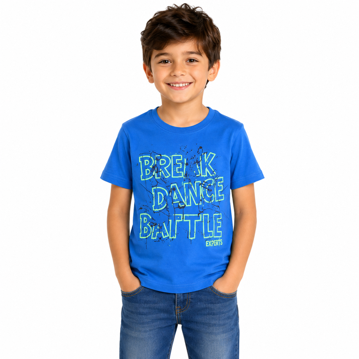 Kids' printed blue t-shirt