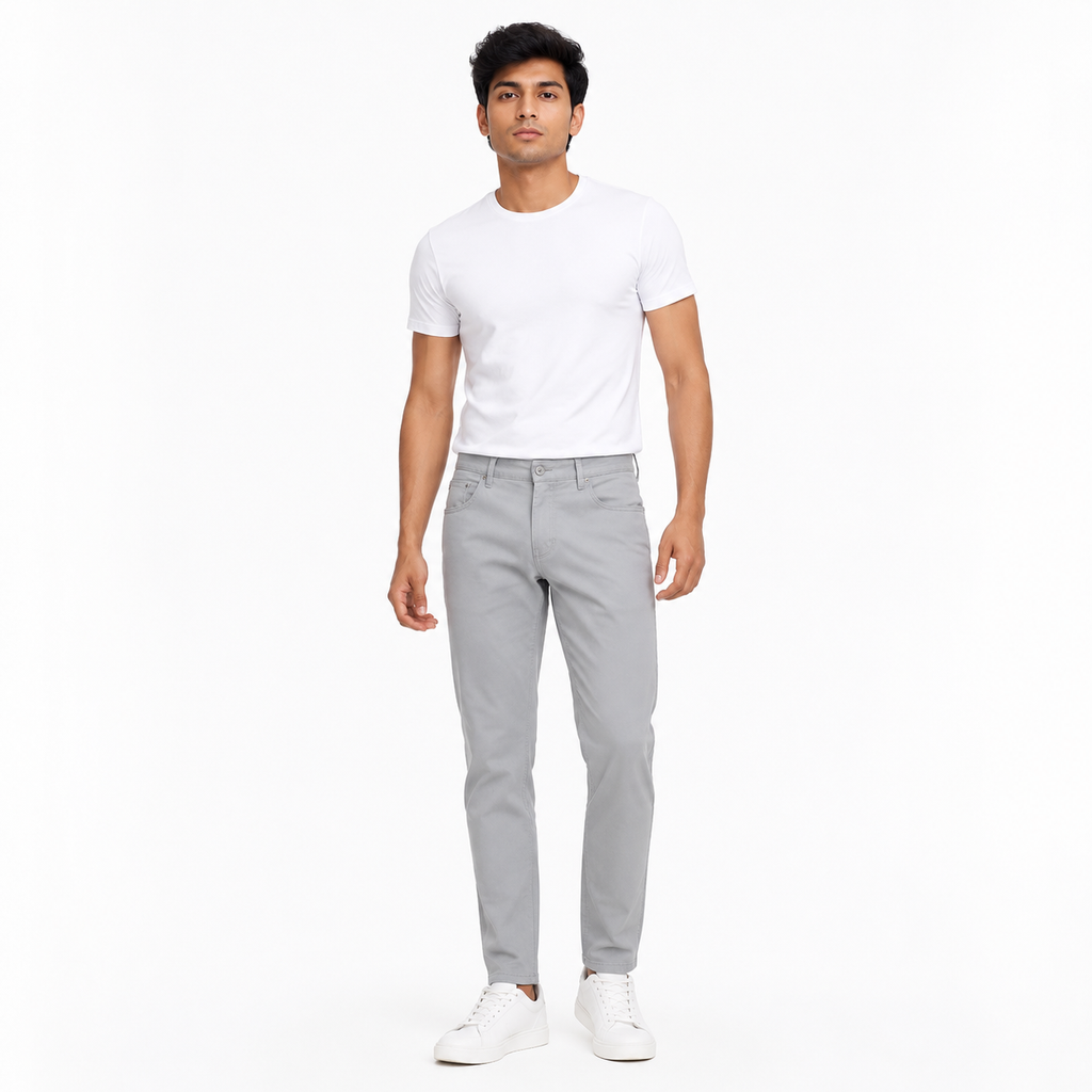 Light Grey Slim-Fit Jeans