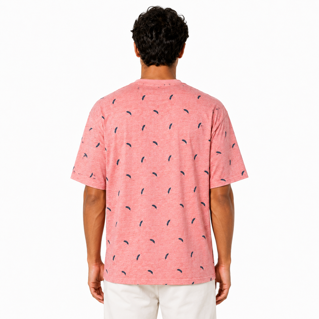 Pink feathered T-shirt