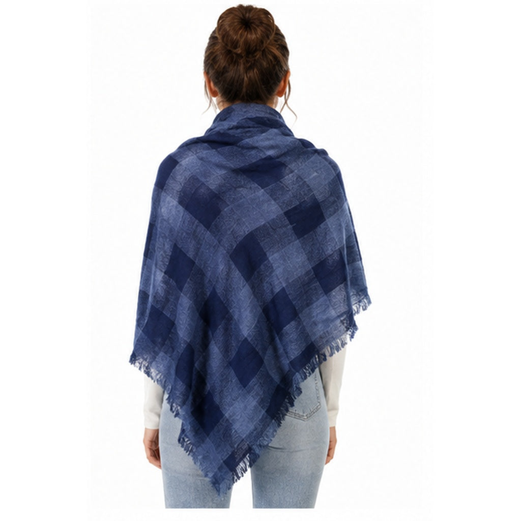 INSIDE Blue Check Scarf