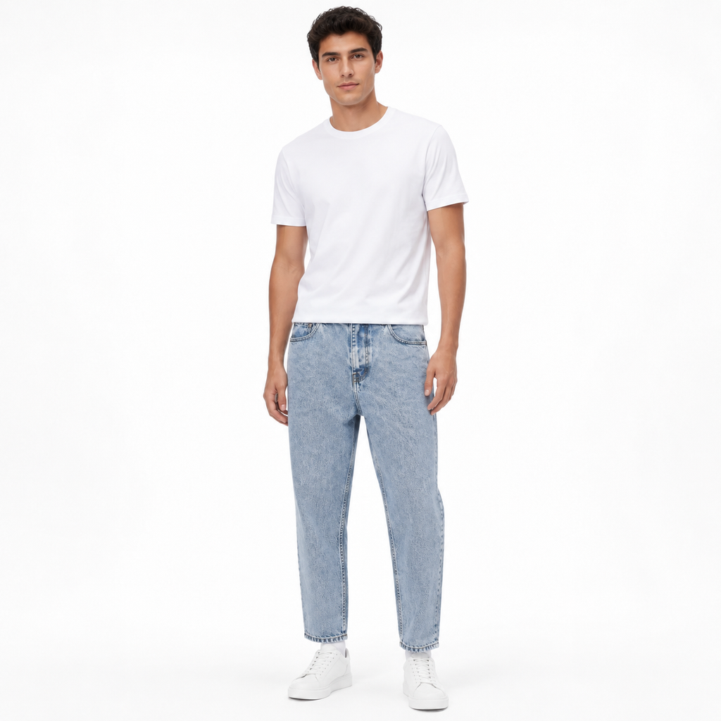 Light Wash Wide Barrel Jeans