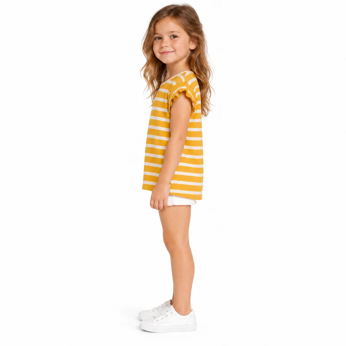 Kids' Yellow and White Striped T-Shirt